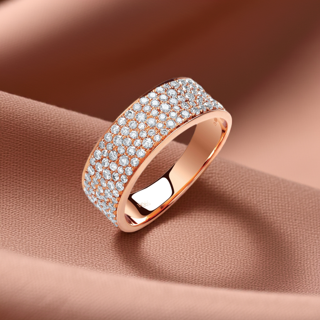 18ct Rose Gold 0.60ct Pave Set Ring