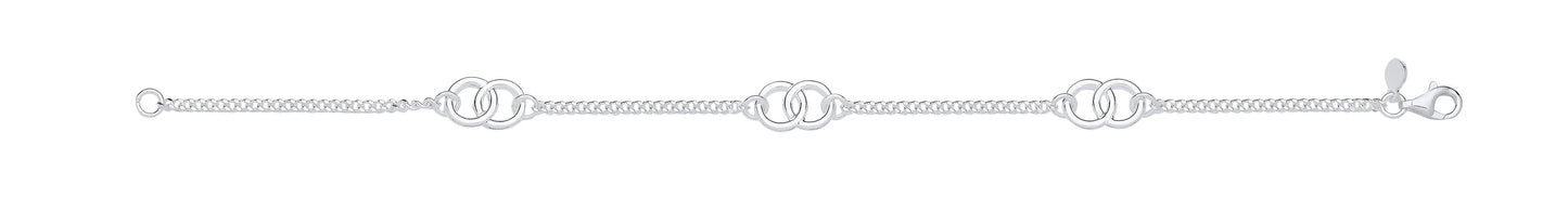 Silver Entwined Circles Ladies Bracelet