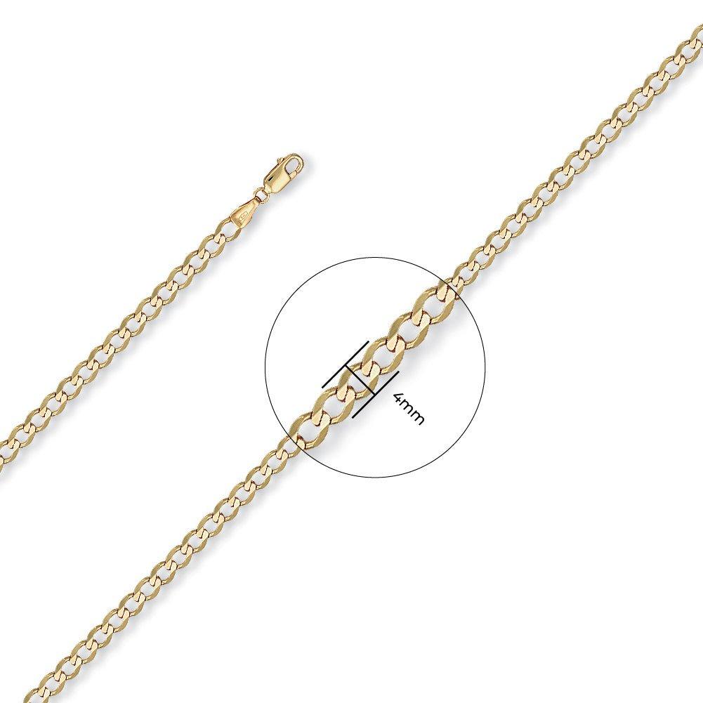 Yellow Gold 4.2mm Economy Curb Chain