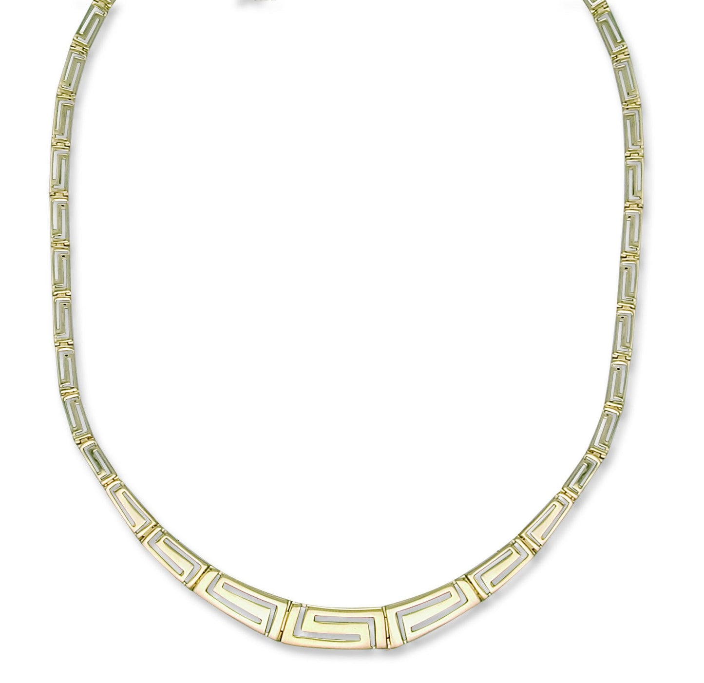 Yellow Gold Greek Key Graduated Collarette/Non Graduated Bracelet