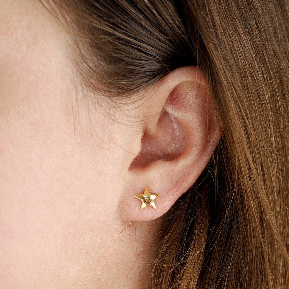 9ct Yellow Gold Star Studs