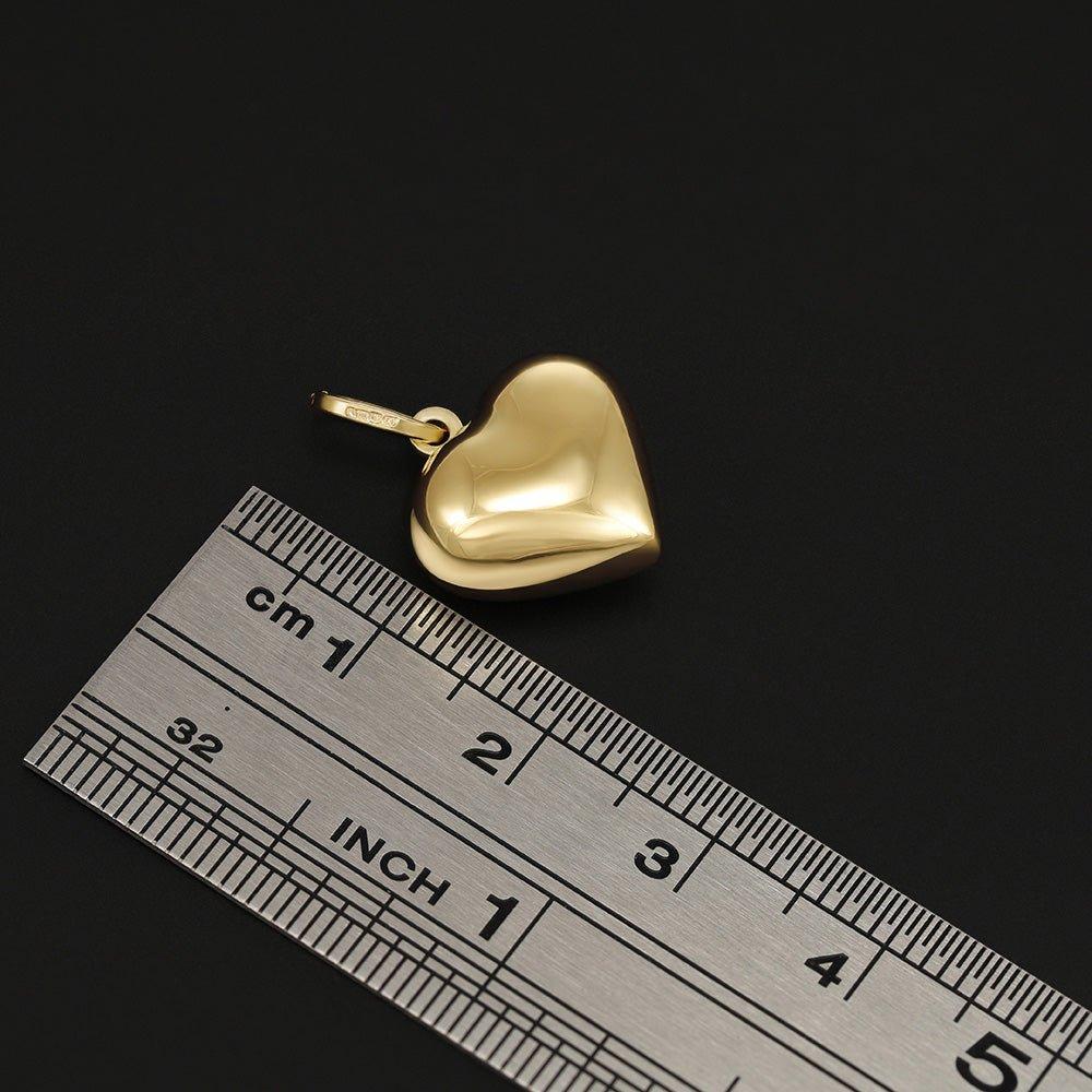 Yellow Gold Heart Pendant - 14.3mm