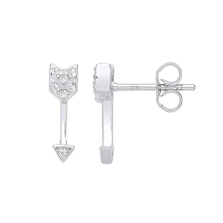 Silver Arrow Cubic Zirconia Studs