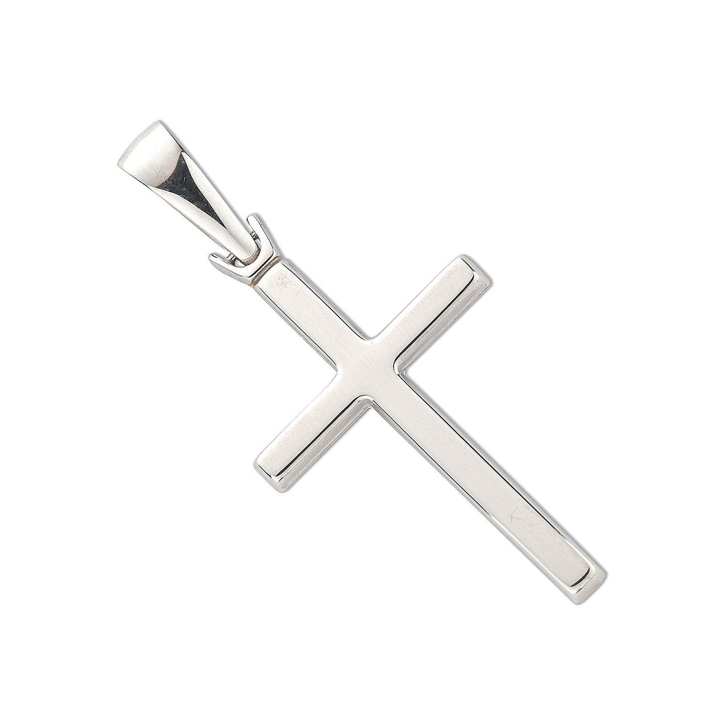 White Gold Hollow Cross
