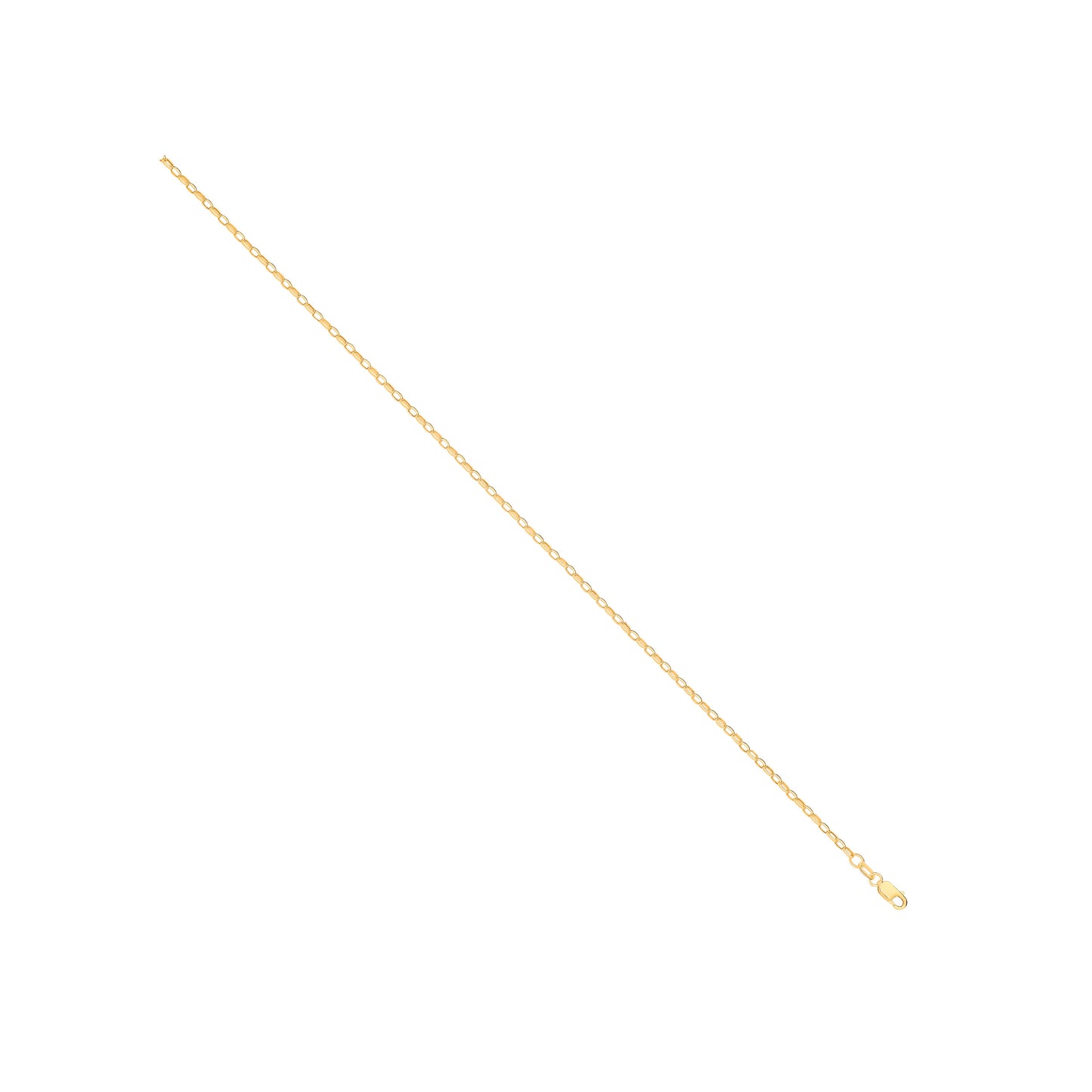 14ct Yellow Gold Hollow Oval Faceted Belcher 2.2mm Chain