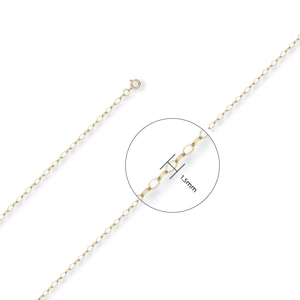 Yellow Gold 1.5mm Oval Belcher Chain