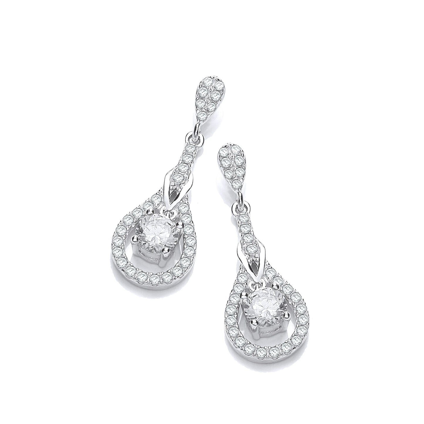 Micro Pave Teardrop Cubic Zirconia Earrings