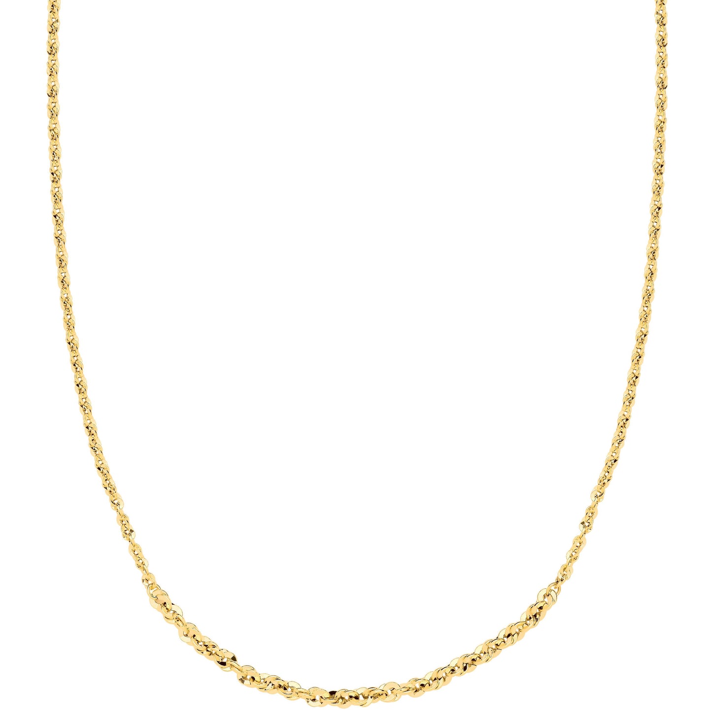 Yellow Gold Graduated Loose Rope 18" Necklace