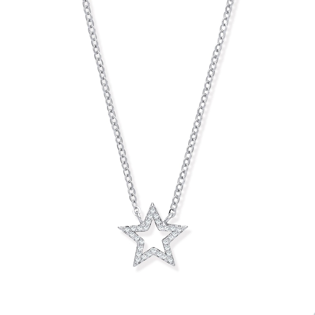 Silver Pave Cubic Zirconia Star Necklace/Bracelet