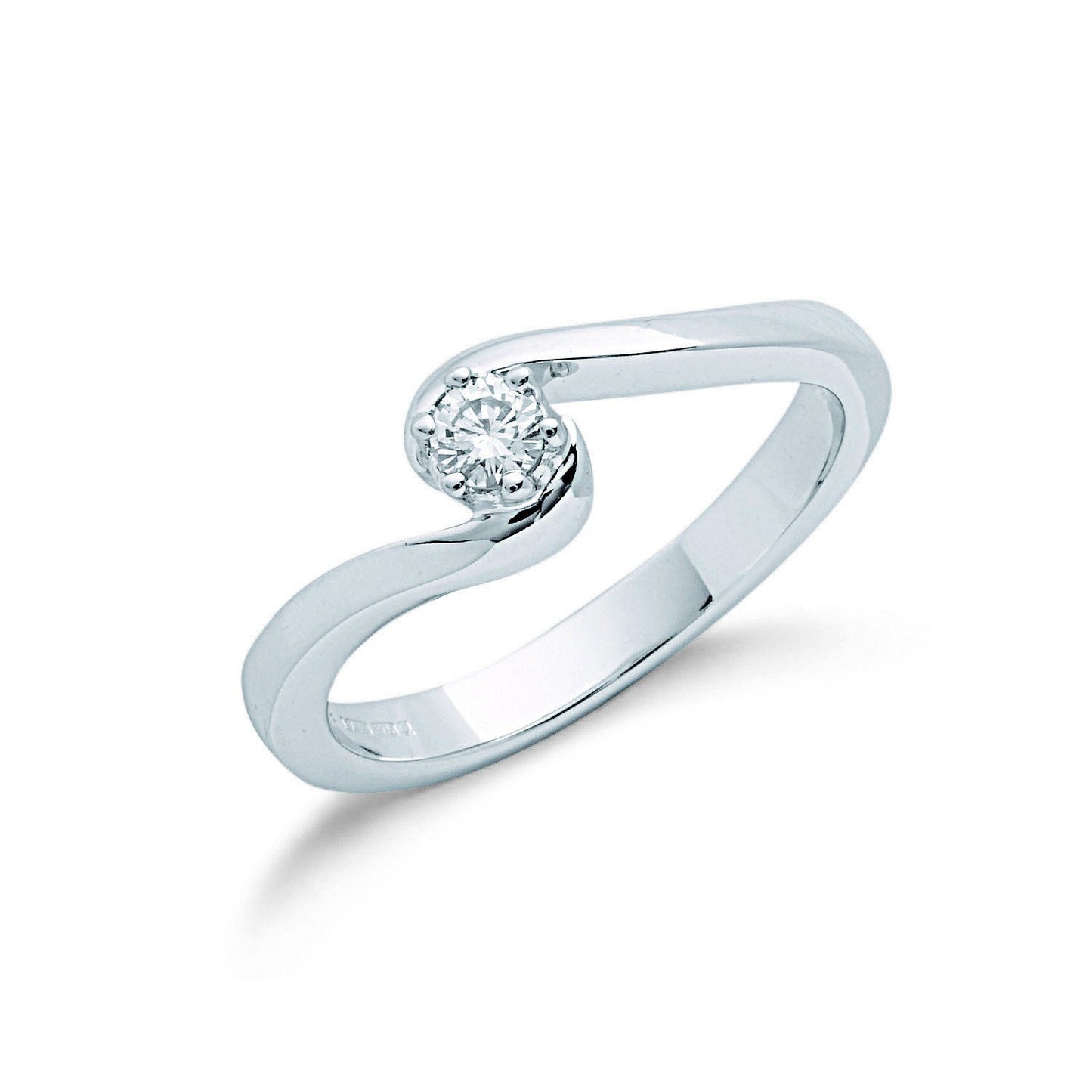 9ct White Gold 0.15ct Diamond Engagement Ring (HNN-F6818C)