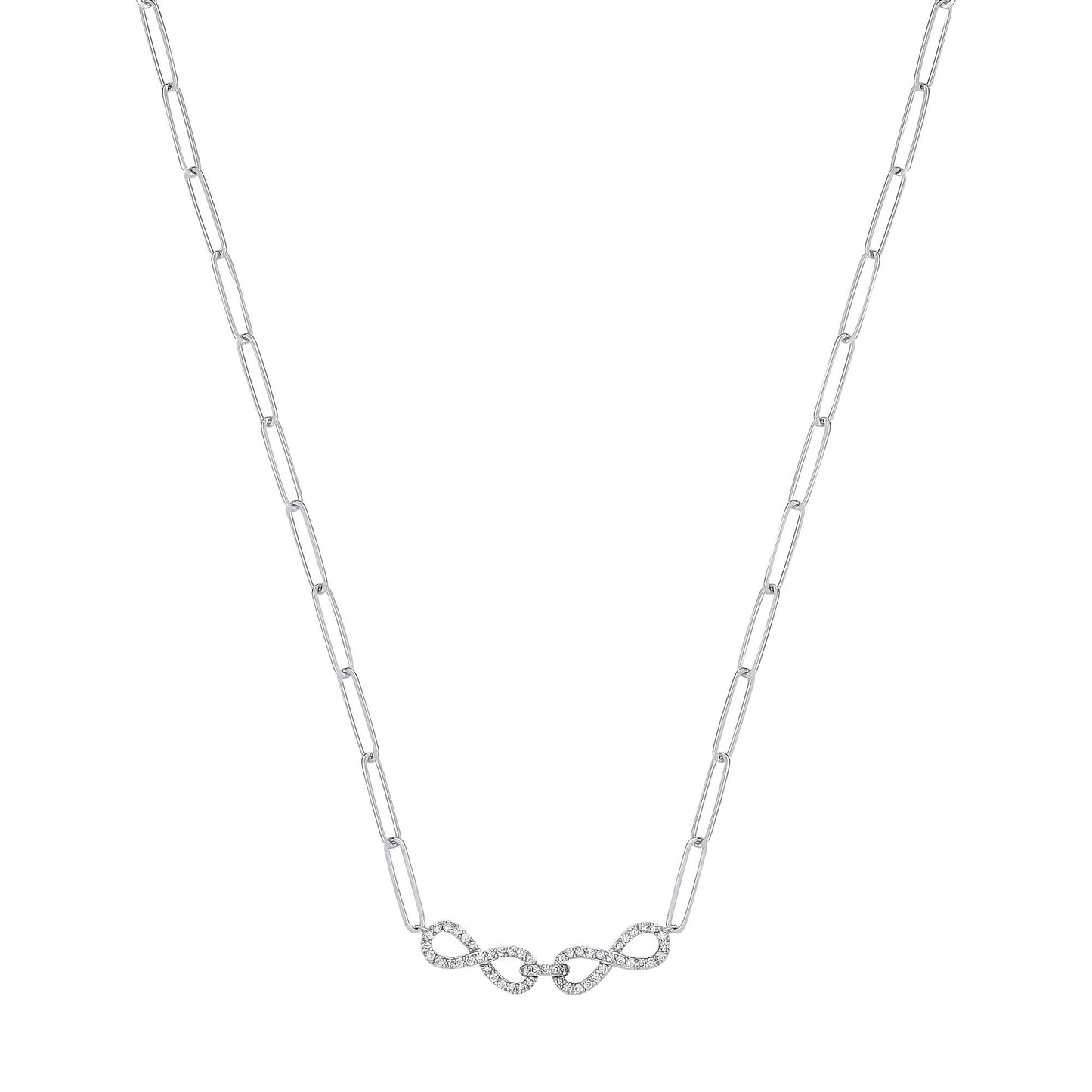 9ct White Gold 0.24ctw (Chain 17")