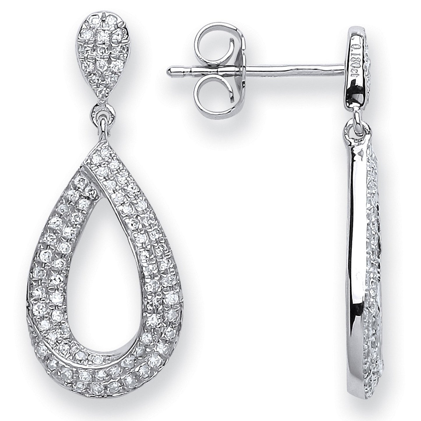 9ct White Gold 0.34cts Dia Pear Shape Earrings