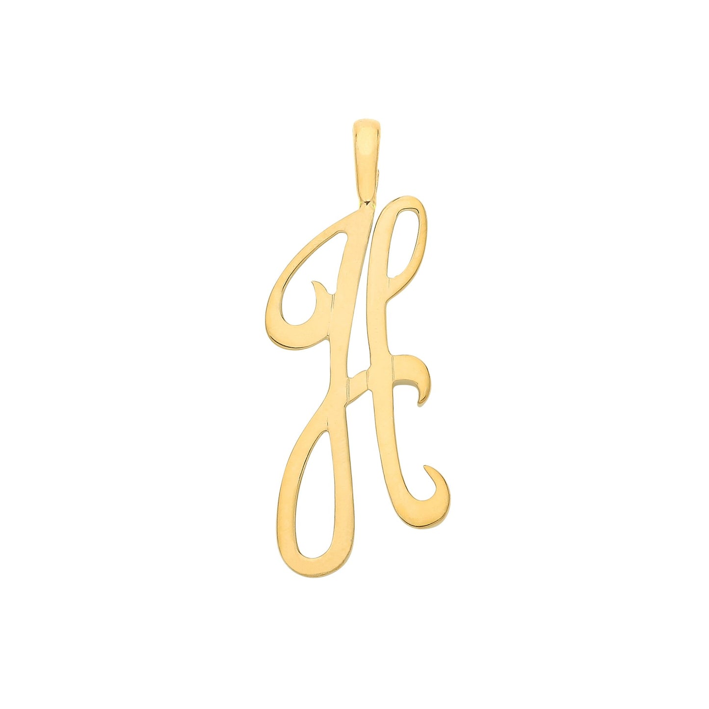 Yellow Gold Script Initial Pendant