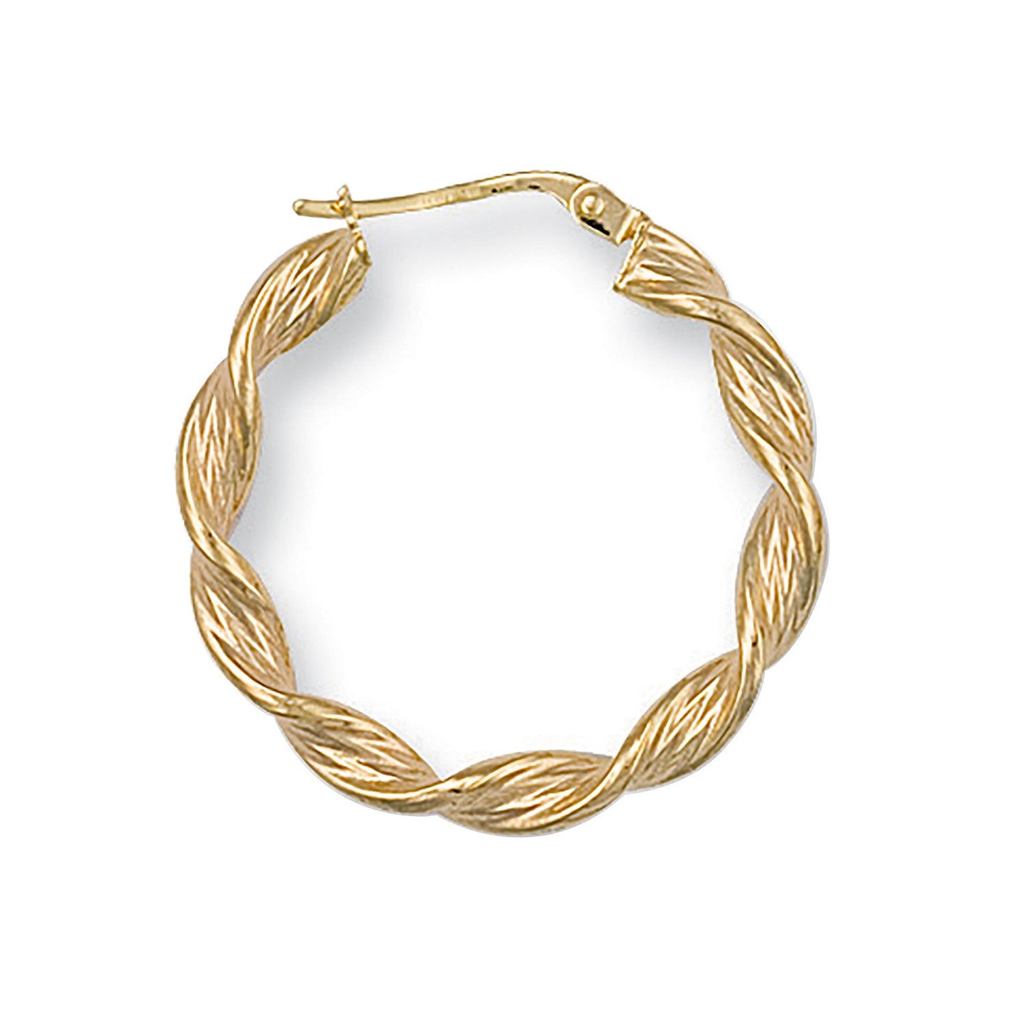 Yellow Gold 27mm Twisted Hoop Earrings - 1.6g