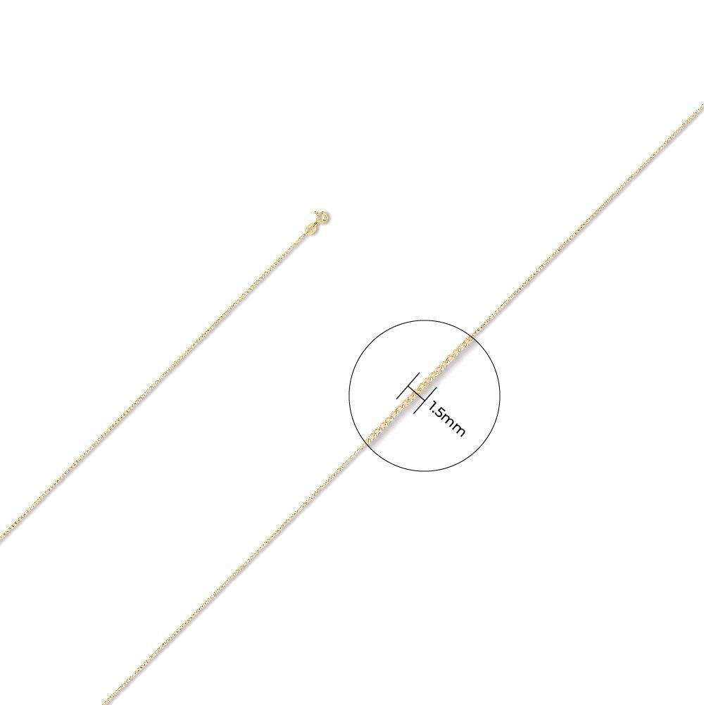 Yellow Gold 1.5mm Classic Hollow Curb Chain