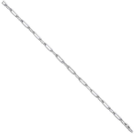 9ct White Gold 0.42ct Curb Bracelet