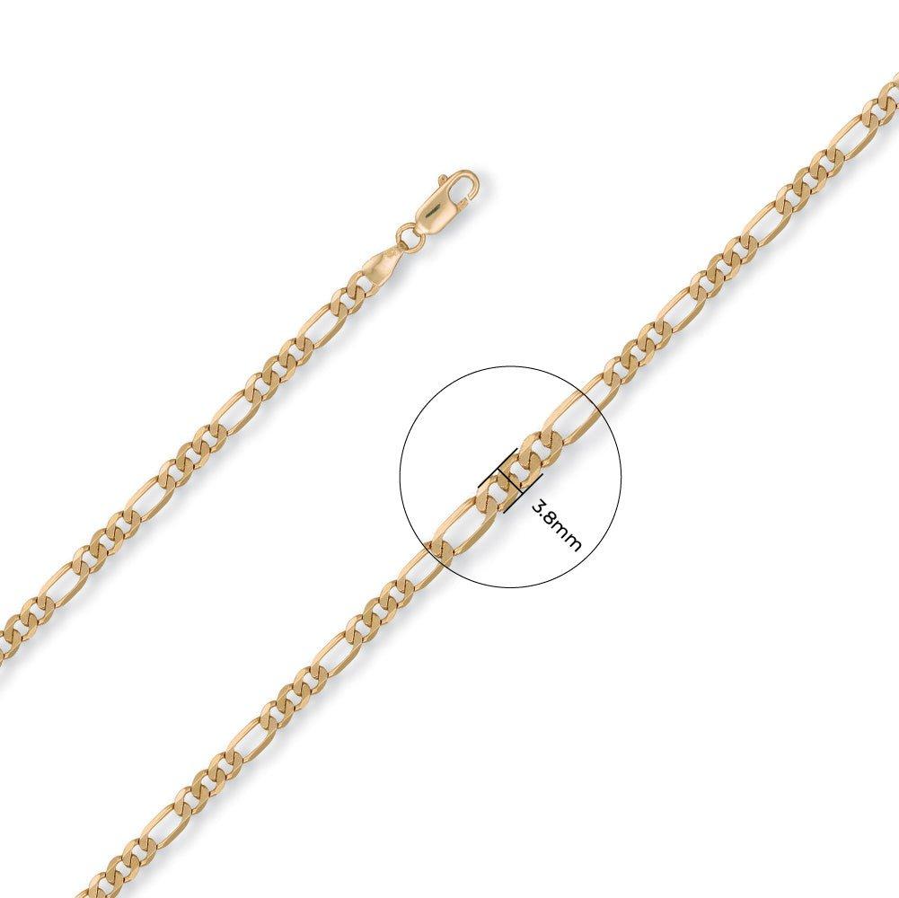 Yellow Gold 3.8mm Figaro Chain