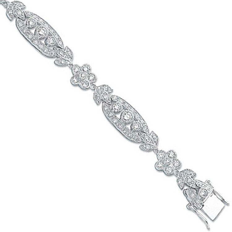 Silver Fancy Cubic Zirconia Bracelet - 19.0g