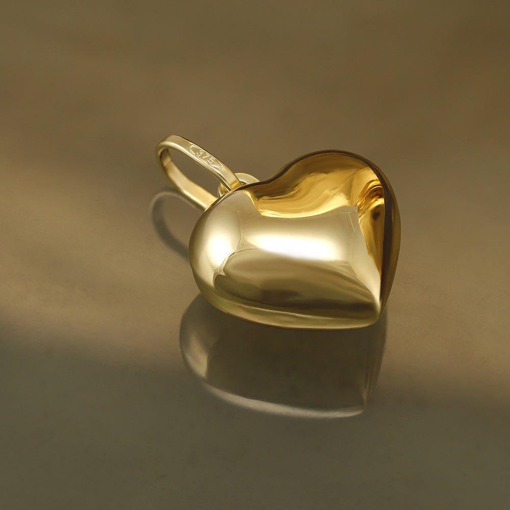 Yellow Gold Heart Pendant - 14.3mm