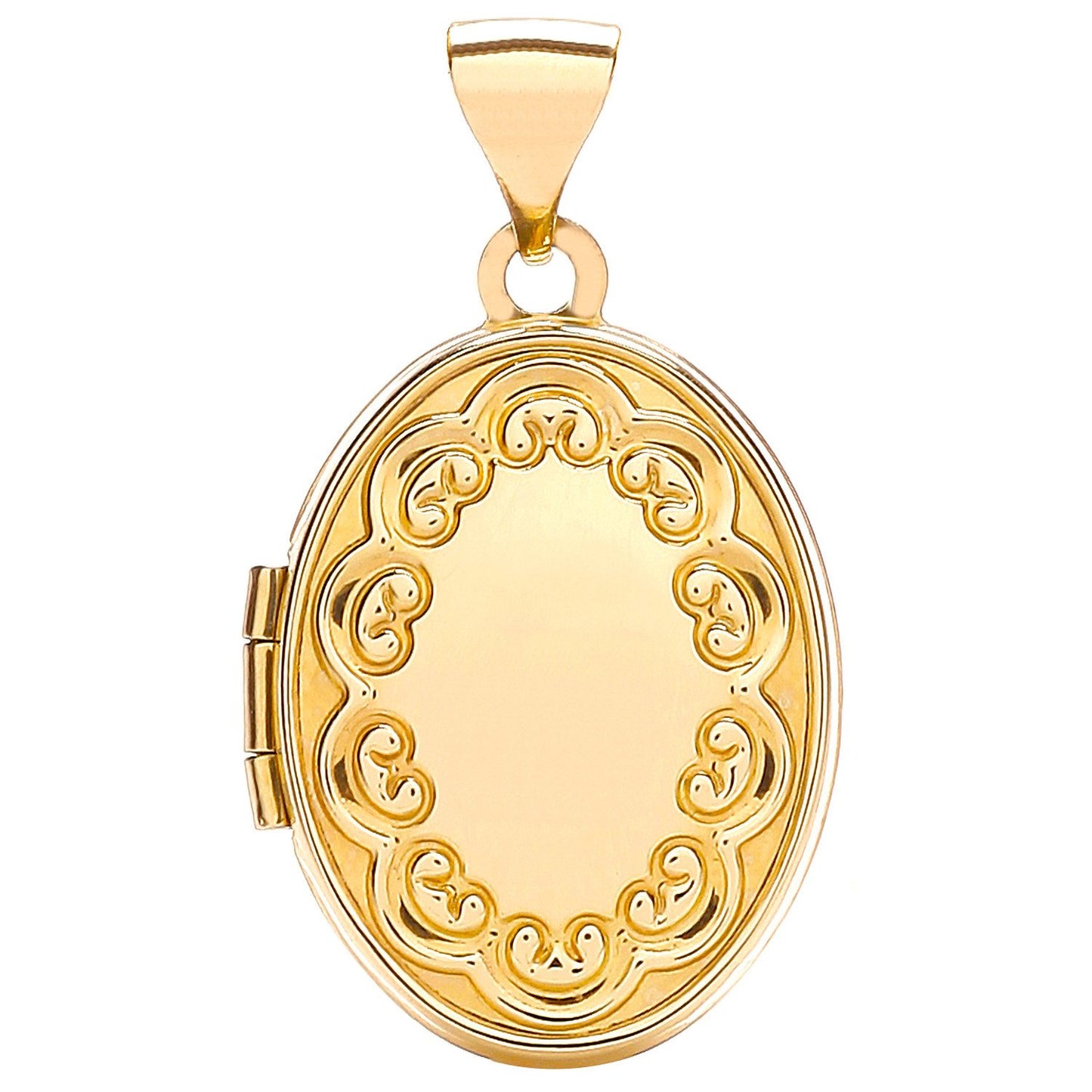Yellow Gold Oval Shaped Locket (HNN-7F5D31)