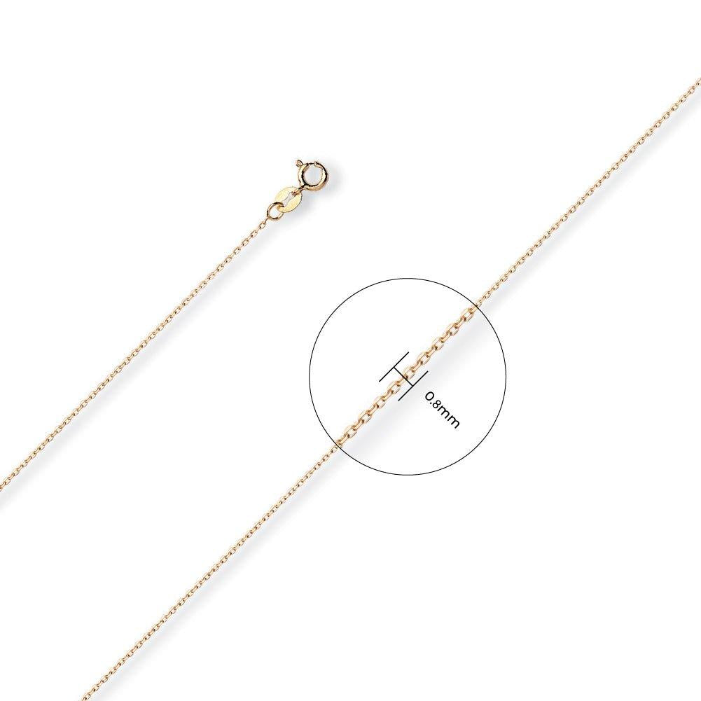 Yellow Gold 0.8mm Diamond Cut Trace Chain