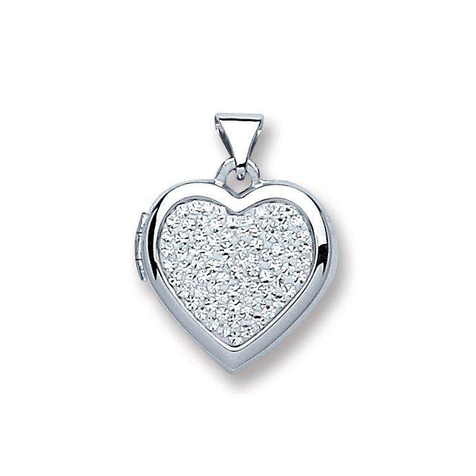 Silver Heart All Crystals Locket