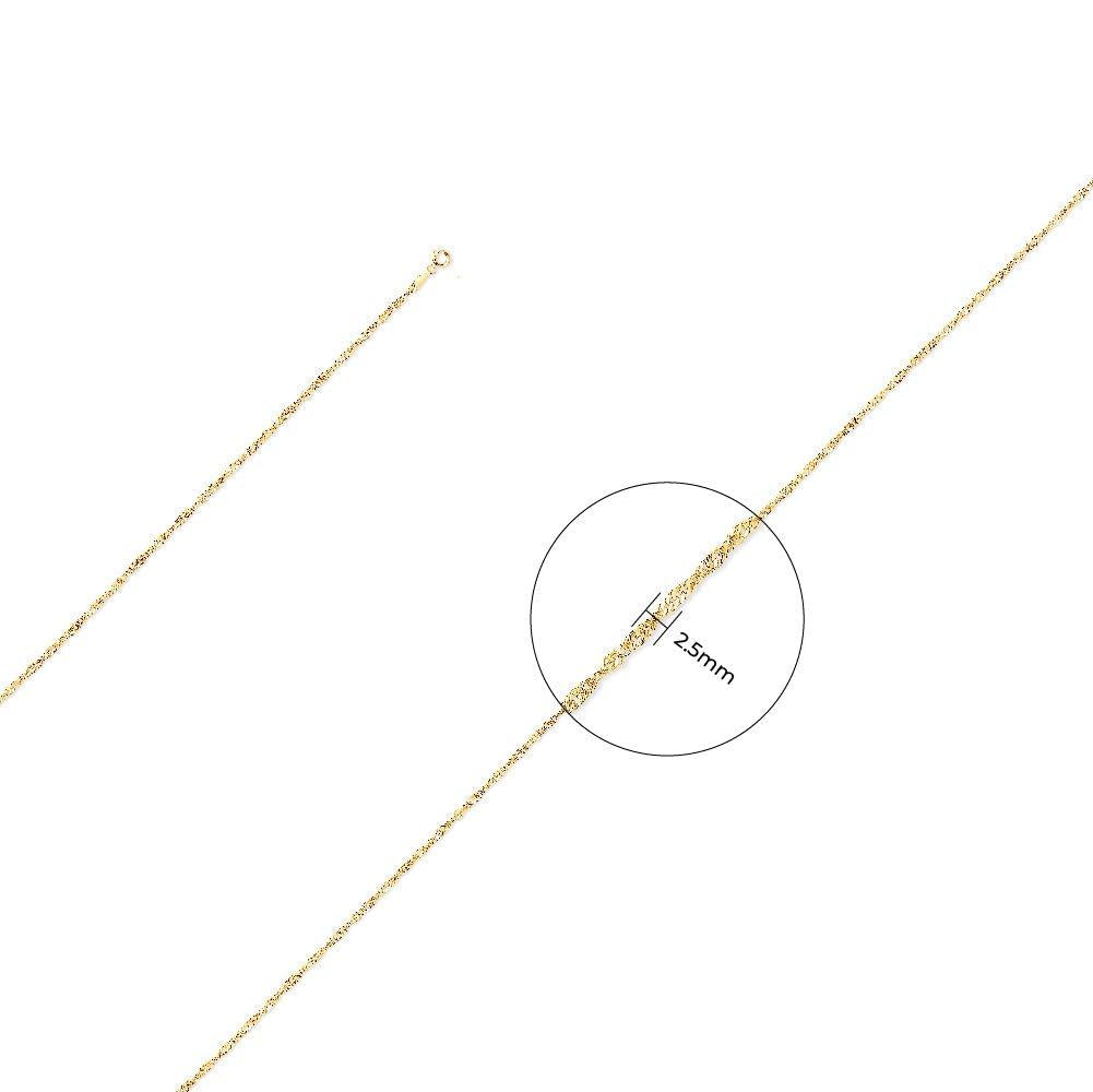 Yellow Gold 2.3mm Hollow Singapore Chain