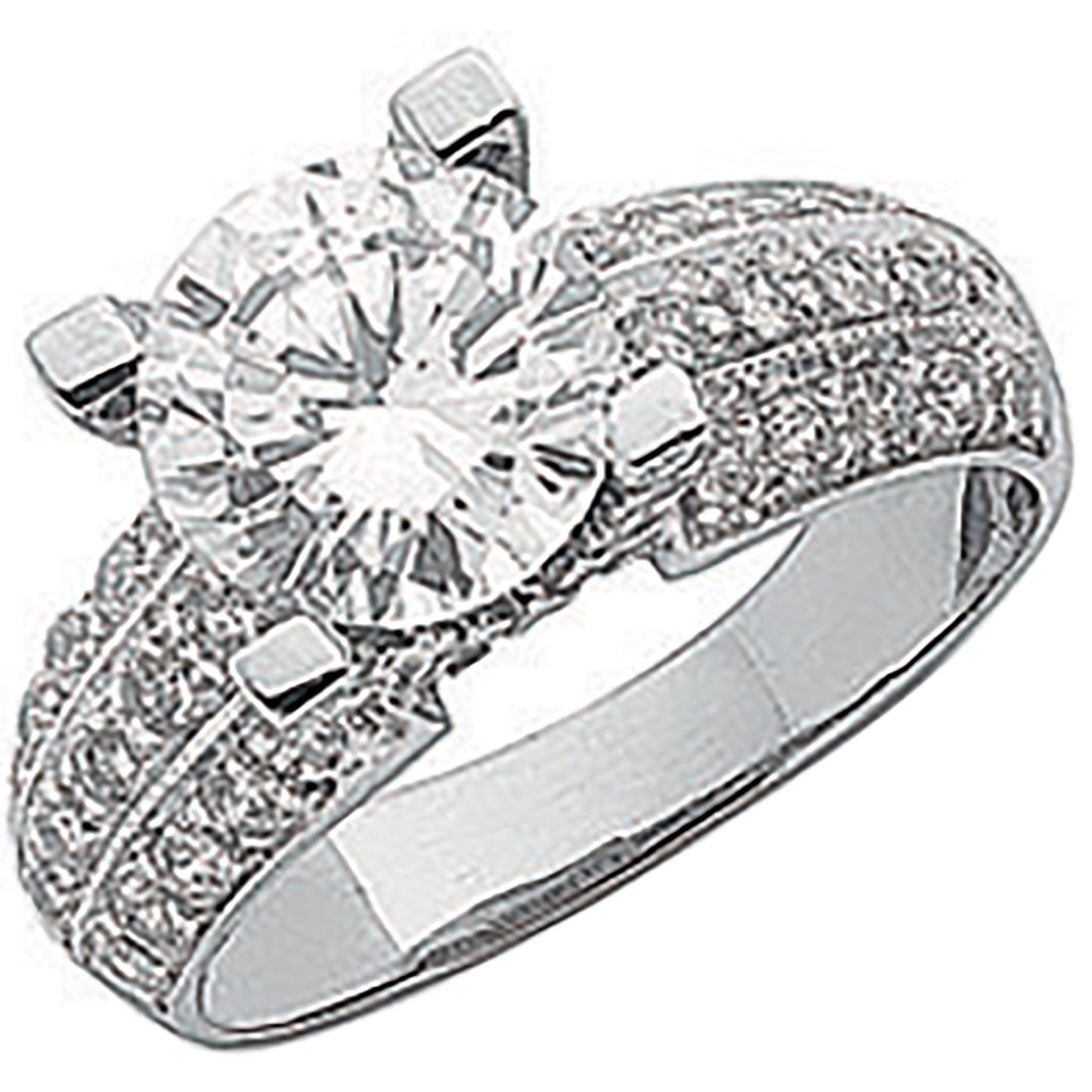 White Gold Fancy Cubic Zirconia Ring (HNN-13E669)