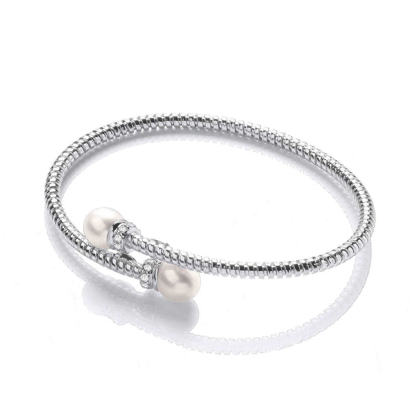 Crossover Wire Bangle in Silver Rh Plating or Yellow Gold Plating