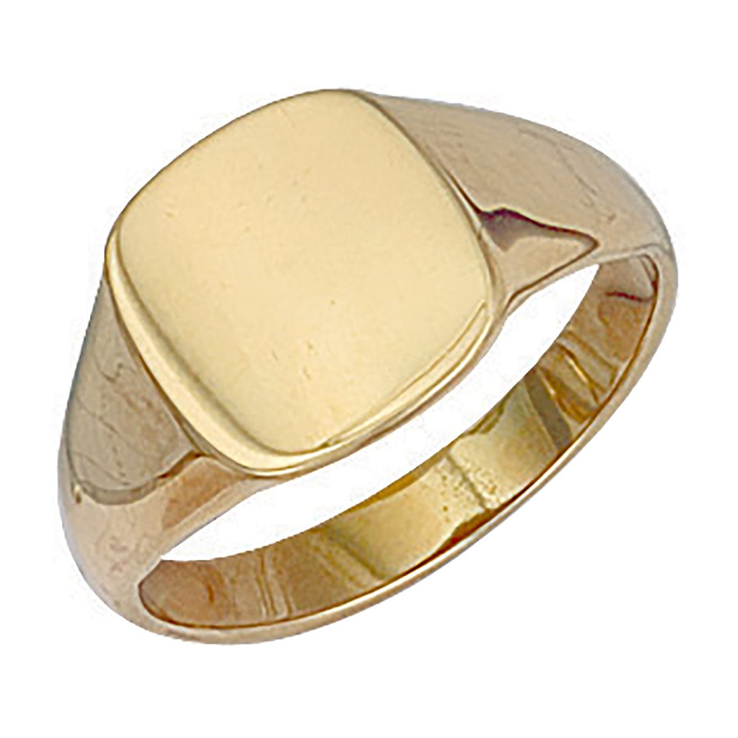 Yellow Gold Cushion Plain Signet Ring (HNN-0CACF3)