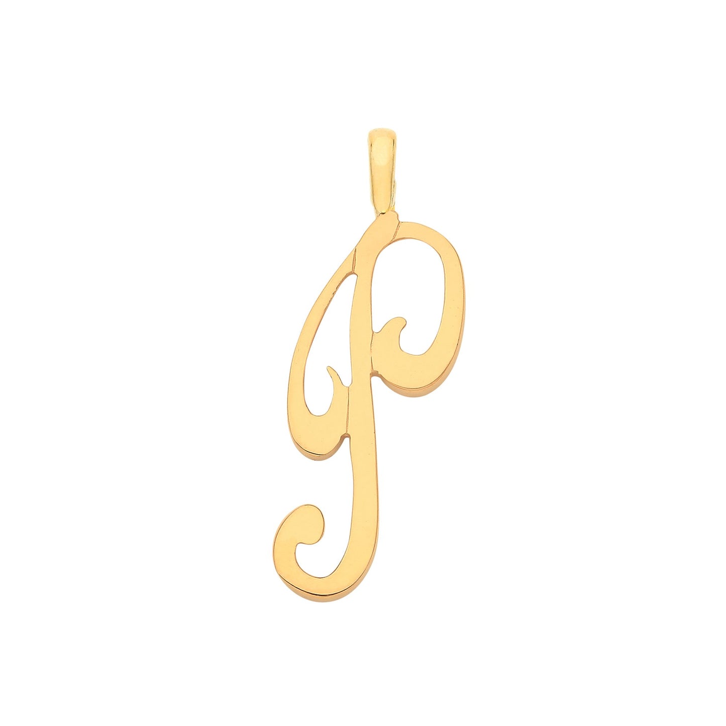 Yellow Gold Script Initial Pendant