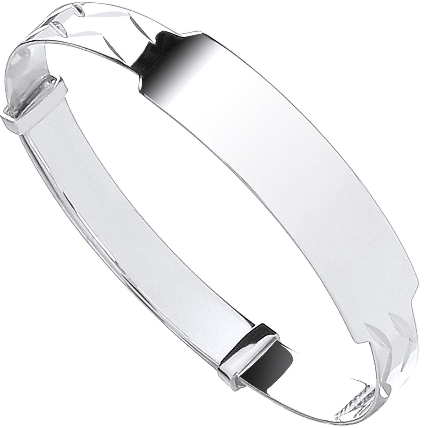 Silver Baby Expandable ID Bangle - 7.9mm