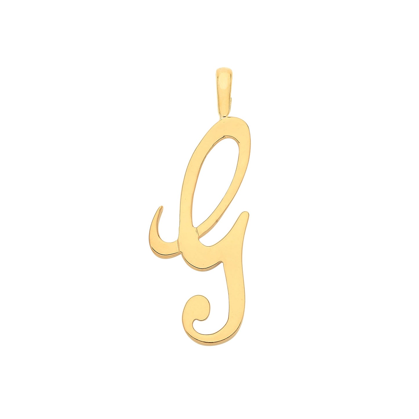 Yellow Gold Script Initial Pendant