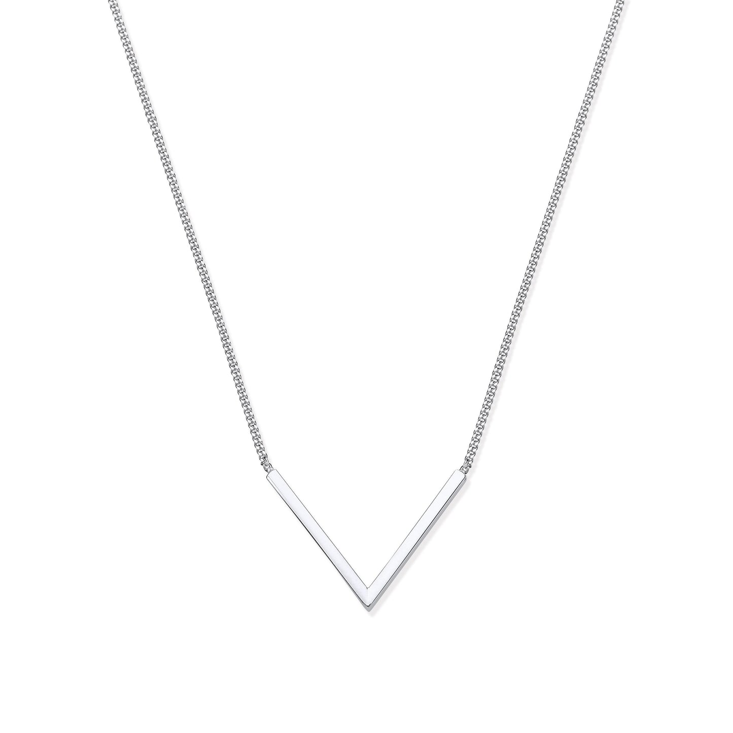 Silver V-Shape 17" Necklace
