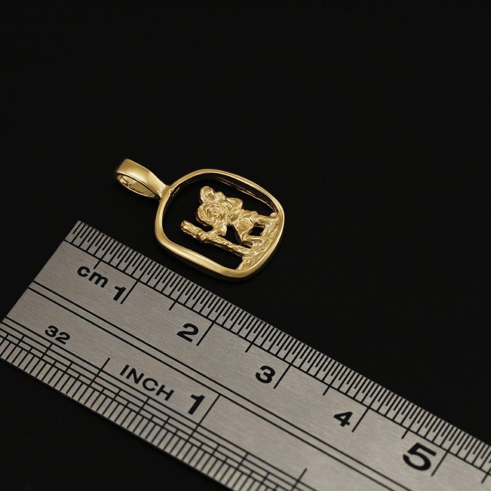 Yellow Gold Cut Out St. Christopher Pendant - 1.5g