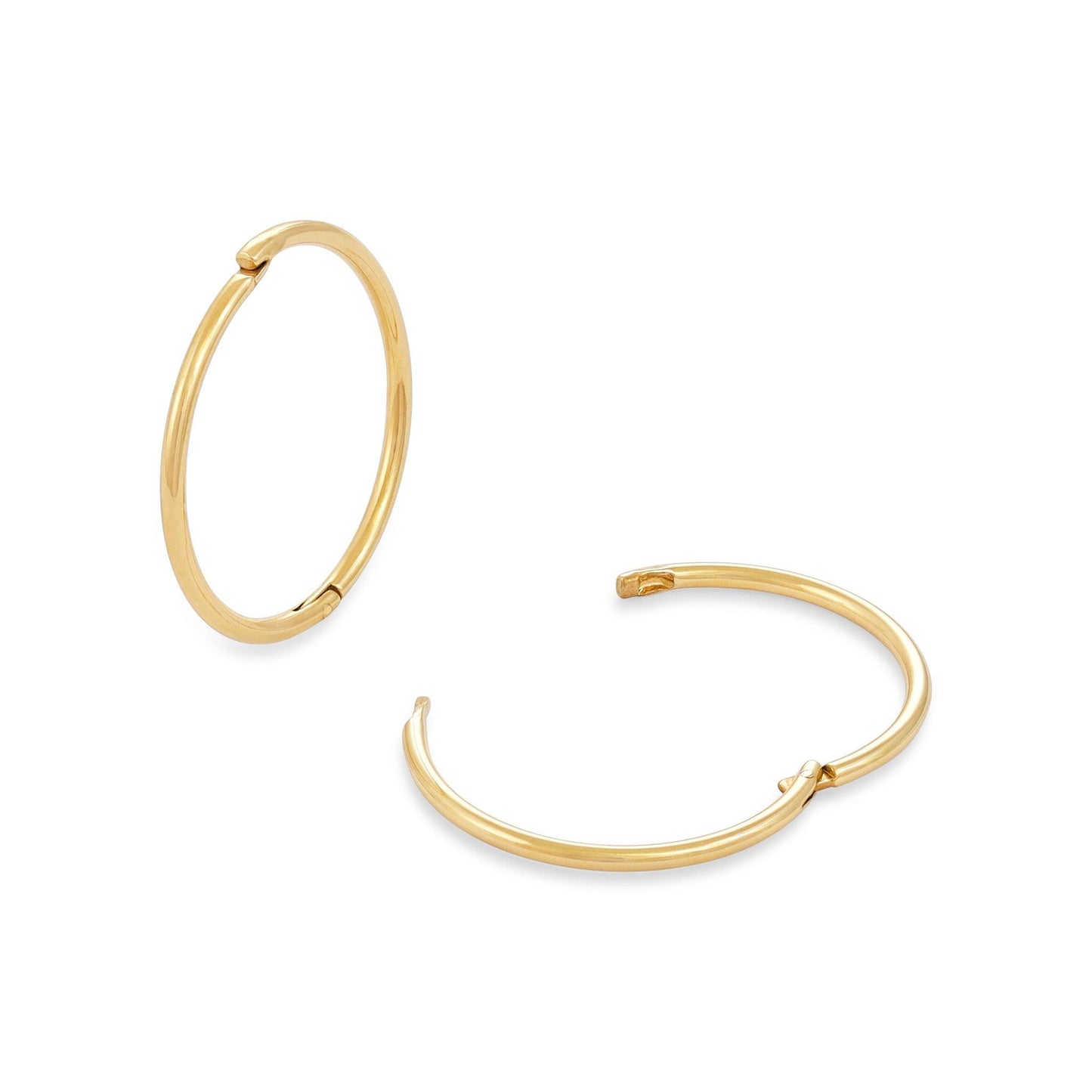 9ct Yellow Gold 12mm Plain Hinged Sleepers