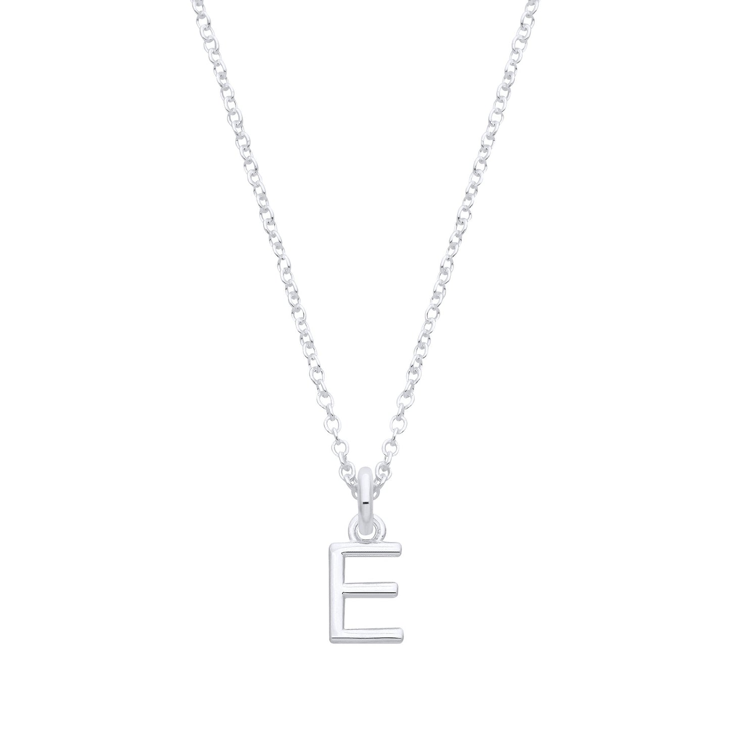 Silver Small Plain Initial 16" + 1" Necklace