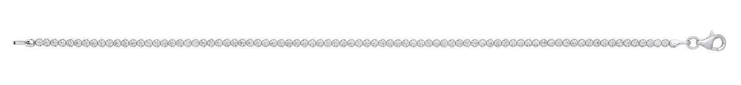 White Gold 2.1mm Round Cubic Zirconia Ladies Tennis Bracelet