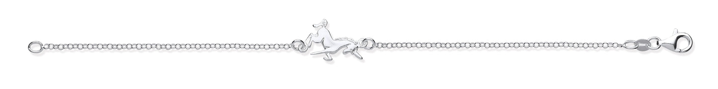 Silver Unicorn Pendant 17" Necklace/07" Bracelet