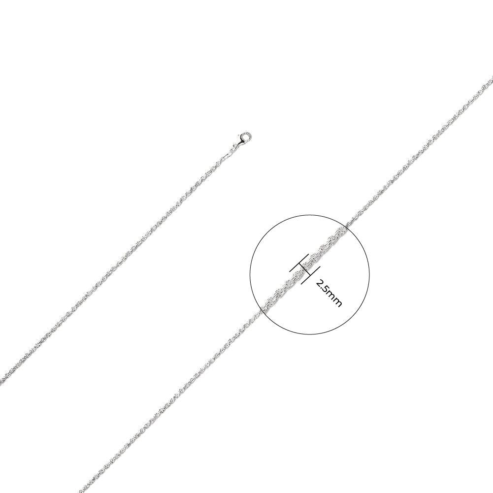 Silver 2.5mm Rope Chain