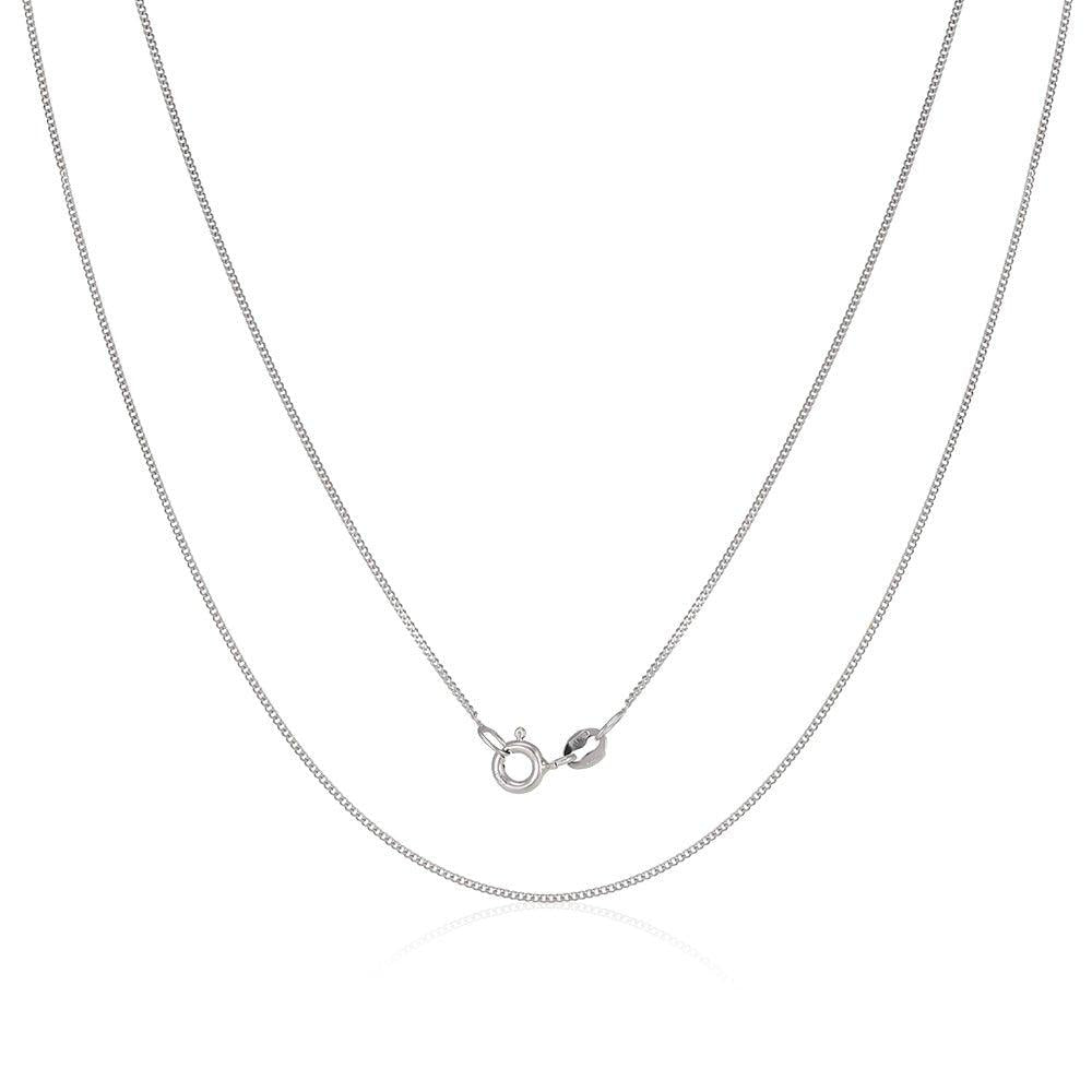 18ct White Gold 0.9mm Curb Chain