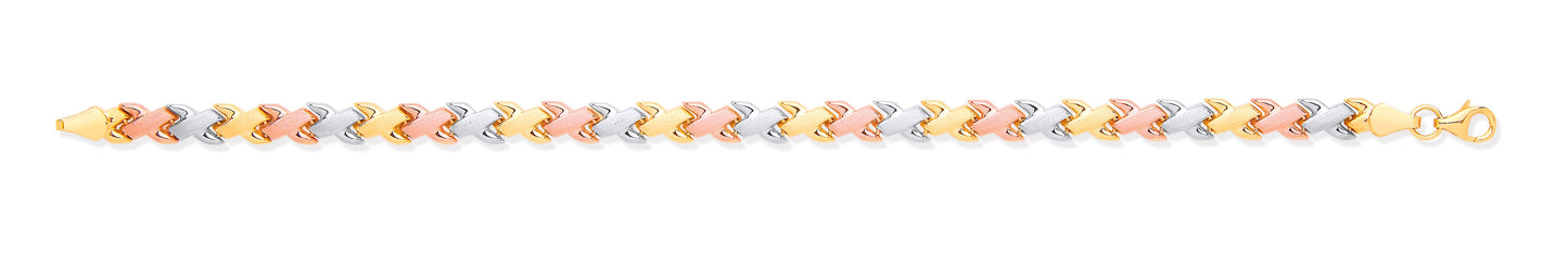 White, Rose & Yellow Gold Kisses Ladies Bracelet