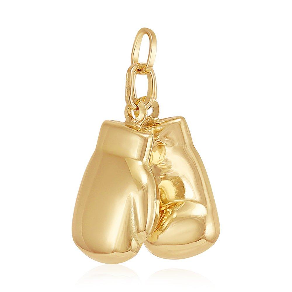 Yellow Gold Boxing Glove Pendant - 10mm - 1.3g