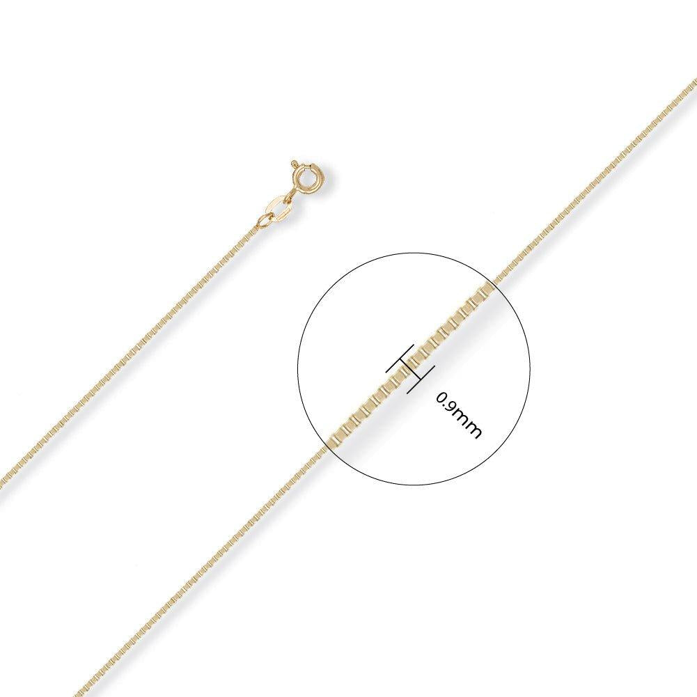 Yellow Gold 0.9mm Box Chain