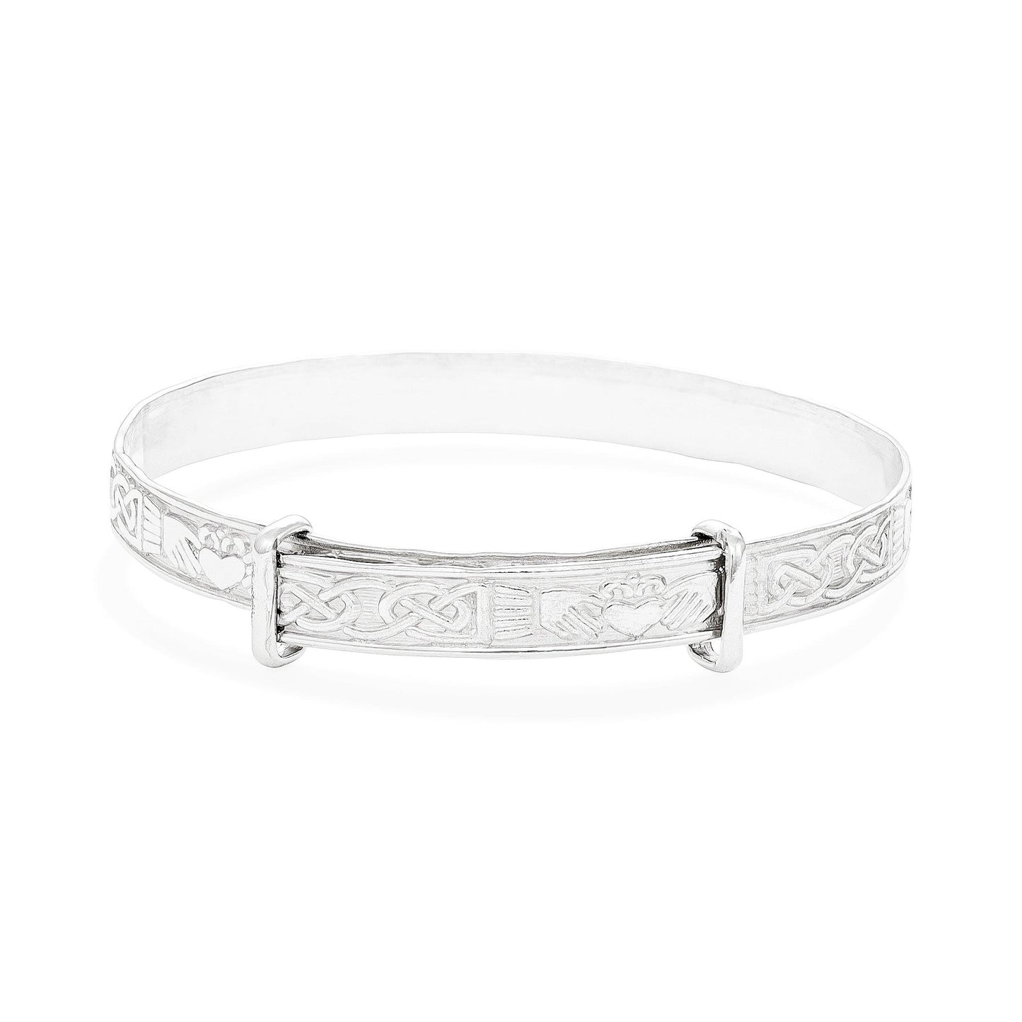 Silver Celtic Claddagh Expandable Baby Bangle