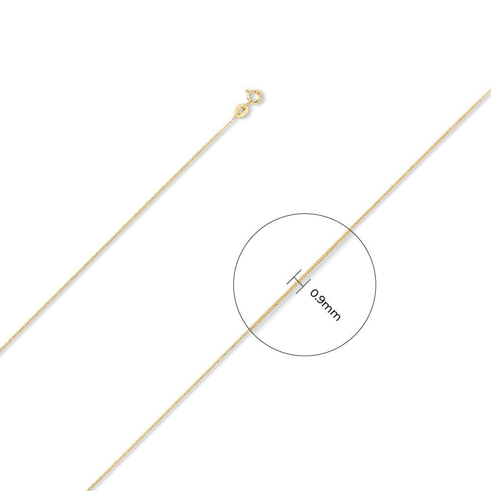 18ct Yellow Gold 0.9mm Curb Chain