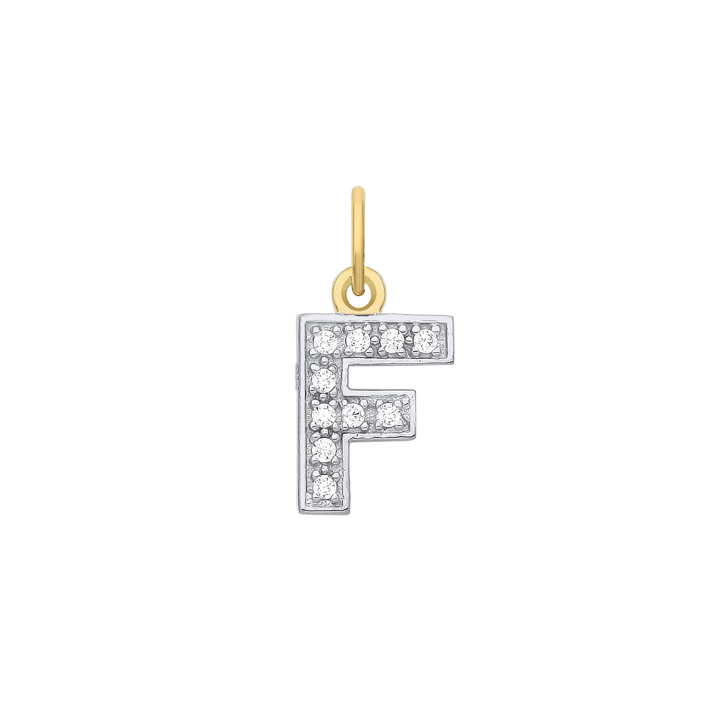 Yellow Gold Small Cubic Zirconia Initial Pendants