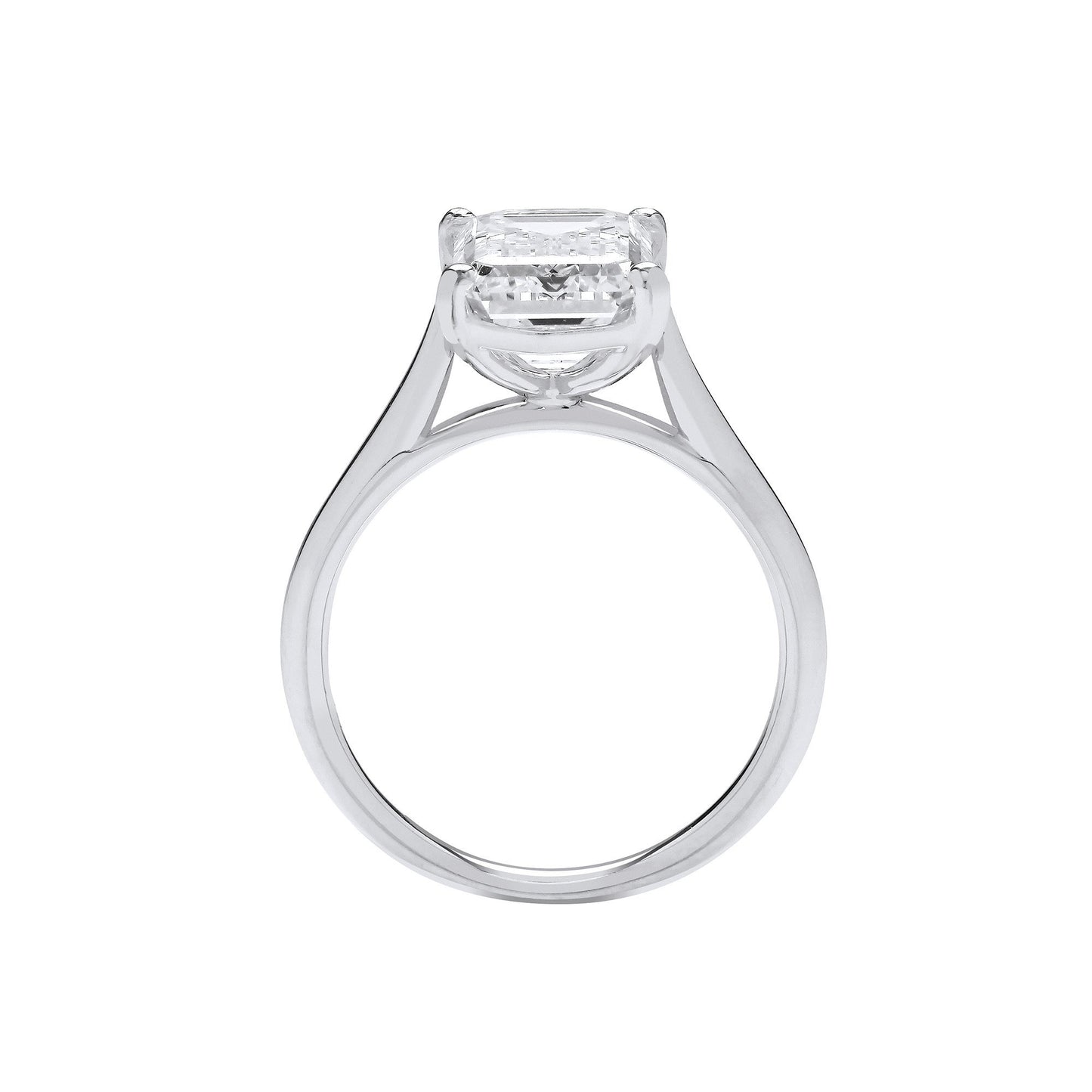 18ct White Gold 4.00ctw Emerald Cut Lab Grown Diamond Ring IGI Certified