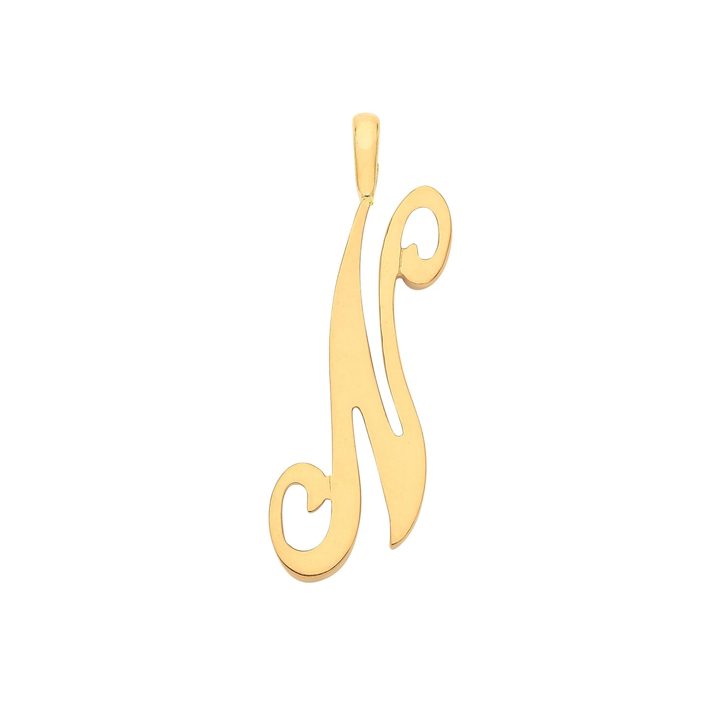 Yellow Gold Script Initial Pendant