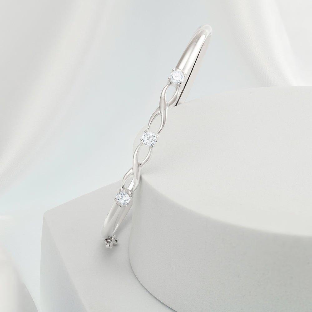 White Gold Cubic Zirconia Bangle